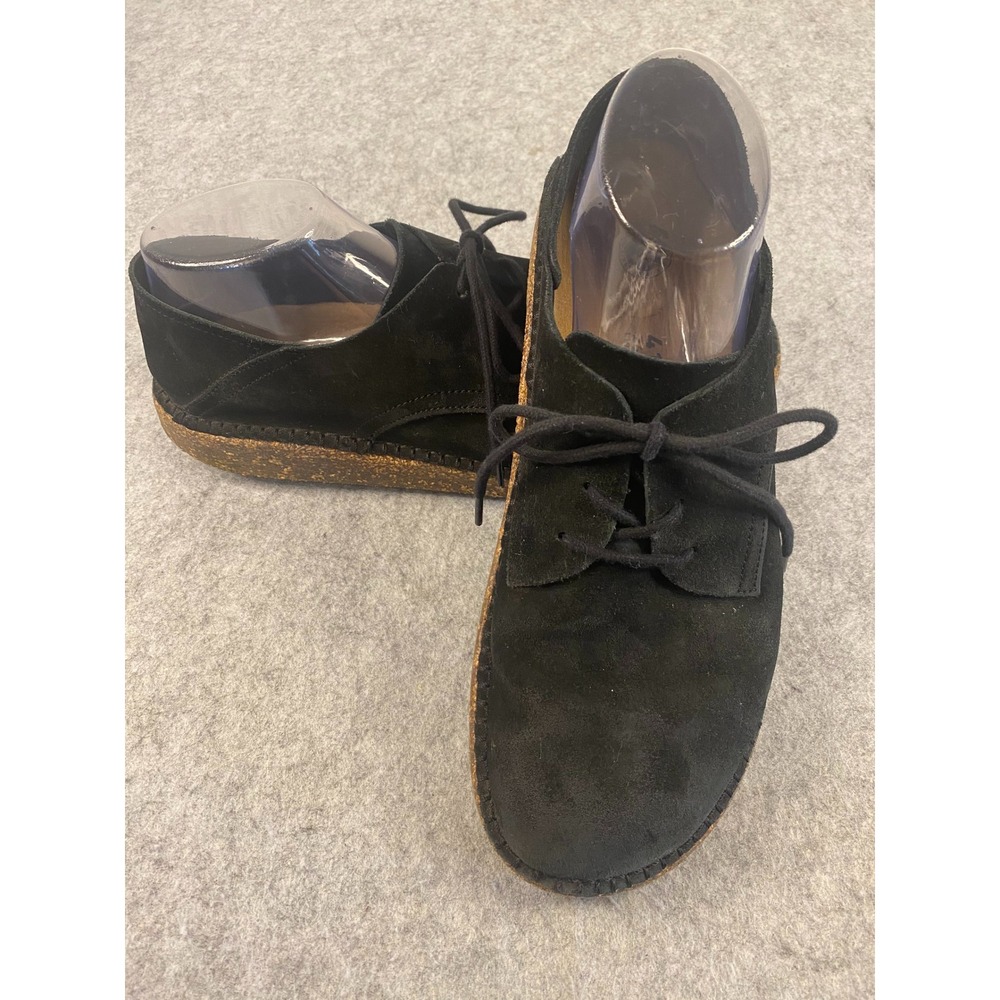 Birkenstock Gary Black Suede Lace Up Flat Oxfords Shoes Men 8 Women 10 EU 41